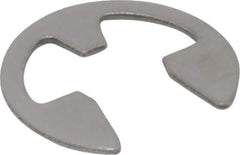 Rotor Clip - 5.33mm Groove Diam, 1/4" Shaft Diam, Passivated Stainless Steel, E Style External Retaining Rings - 0.029" Groove Width, 0.02" Groove Depth, 0.025" Ring Thickness, Grade 15-7 Grade 632 - Exact Tool & Supply