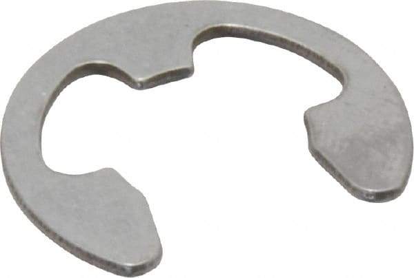 Rotor Clip - 10.06mm Groove Diam, 1/2" Shaft Diam, Passivated Stainless Steel, E Style External Retaining Rings - 0.046" Groove Width, 0.052" Groove Depth, 0.042" Ring Thickness, Grade 15-7 Grade 632 - Exact Tool & Supply