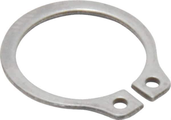 Rotor Clip - 11.89mm Groove Diam, 1/2" Shaft Diam, Passivated Stainless Steel, Snap External Retaining Rings - 0.039" Groove Width, 0.016" Groove Depth, 0.035" Ring Thickness, Grade 15-7 Grade 632 - Exact Tool & Supply