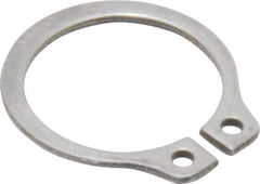Rotor Clip - 11.89mm Groove Diam, 1/2" Shaft Diam, Passivated Stainless Steel, Snap External Retaining Rings - 0.039" Groove Width, 0.016" Groove Depth, 0.035" Ring Thickness, Grade 15-7 Grade 632 - Exact Tool & Supply