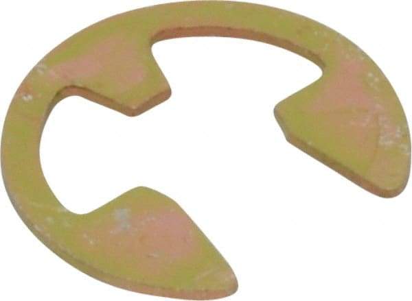 Rotor Clip - 5.33mm Groove Diam, 1/4" Shaft Diam, Cadmium-Plated Steel, E Style External Retaining Rings - 0.029" Groove Width, 0.02" Groove Depth, 0.025" Ring Thickness, Grade 1060-1090 - Exact Tool & Supply