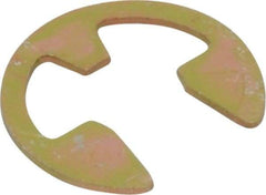Rotor Clip - 5.33mm Groove Diam, 1/4" Shaft Diam, Cadmium-Plated Steel, E Style External Retaining Rings - 0.029" Groove Width, 0.02" Groove Depth, 0.025" Ring Thickness, Grade 1060-1090 - Exact Tool & Supply