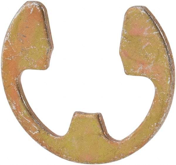 Rotor Clip - 7.7mm Groove Diam, 3/8" Shaft Diam, Cadmium-Plated Steel, E Style External Retaining Rings - 0.039" Groove Width, 0.036" Groove Depth, 0.035" Ring Thickness, Grade 1060-1090 - Exact Tool & Supply