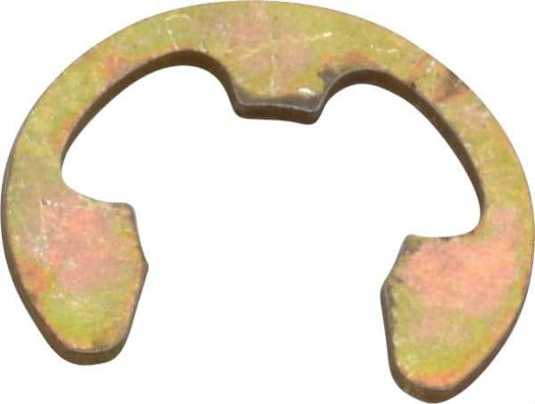 Rotor Clip - 10.06mm Groove Diam, 1/2" Shaft Diam, Cadmium-Plated Steel, E Style External Retaining Rings - 0.046" Groove Width, 0.052" Groove Depth, 0.042" Ring Thickness, Grade 1060-1090 - Exact Tool & Supply