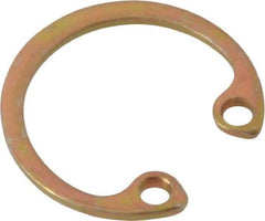 Rotor Clip - 0.025" Thick, Cadmium-Plated Finish, Steel Snap Internal Retaining Ring - 0.029" Groove Width, 0.011" Groove Depth, 0.397" Groove Diam, Grade 1060-1090 - Exact Tool & Supply