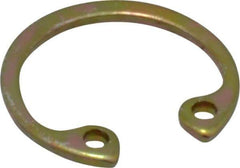 Rotor Clip - 0.035" Thick, Cadmium-Plated Finish, Steel Snap Internal Retaining Ring - 0.039" Groove Width, 0.015" Groove Depth, 0.53" Groove Diam, Grade 1060-1090 - Exact Tool & Supply