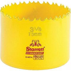 Starrett - 3-1/8" Diam, 2" Cutting Depth, Hole Saw - High Speed Steel Saw, Toothed Edge - Exact Tool & Supply