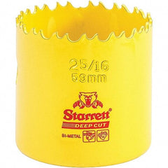 Starrett - 2-5/16" Diam, 2" Cutting Depth, Hole Saw - High Speed Steel Saw, Toothed Edge - Exact Tool & Supply