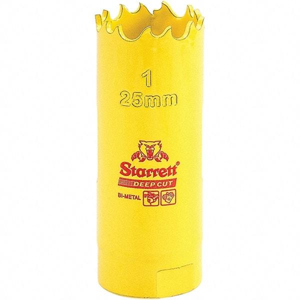 Starrett - 1" Diam, 2" Cutting Depth, Hole Saw - High Speed Steel Saw, Toothed Edge - Exact Tool & Supply