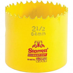 Starrett - 2-1/2" Diam, 2" Cutting Depth, Hole Saw - High Speed Steel Saw, Toothed Edge - Exact Tool & Supply