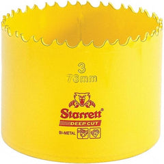 Starrett - 3" Diam, 2" Cutting Depth, Hole Saw - High Speed Steel Saw, Toothed Edge - Exact Tool & Supply