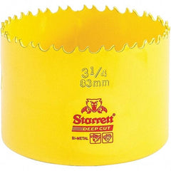 Starrett - 3-1/4" Diam, 2" Cutting Depth, Hole Saw - High Speed Steel Saw, Toothed Edge - Exact Tool & Supply