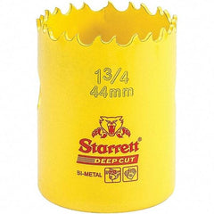 Starrett - 1-3/4" Diam, 2" Cutting Depth, Hole Saw - High Speed Steel Saw, Toothed Edge - Exact Tool & Supply