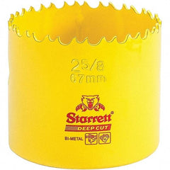 Starrett - 2-5/8" Diam, 2" Cutting Depth, Hole Saw - High Speed Steel Saw, Toothed Edge - Exact Tool & Supply