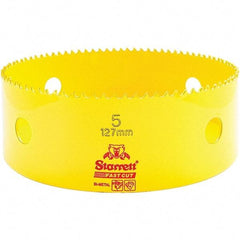 Starrett - 5" Diam, 1-5/8" Cutting Depth, Hole Saw - High Speed Steel Saw, Toothed Edge - Exact Tool & Supply