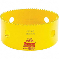 Starrett - 4-1/4" Diam, 1-5/8" Cutting Depth, Hole Saw - High Speed Steel Saw, Toothed Edge - Exact Tool & Supply