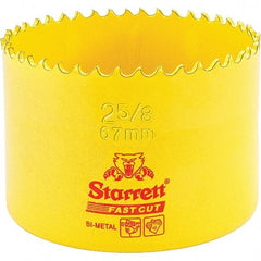 Starrett - 2-5/8" Diam, 1-5/8" Cutting Depth, Hole Saw - High Speed Steel Saw, Toothed Edge - Exact Tool & Supply