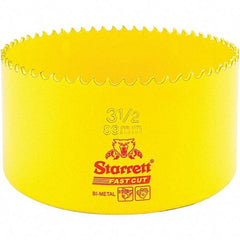 Starrett - 3-1/2" Diam, 1-5/8" Cutting Depth, Hole Saw - High Speed Steel Saw, Toothed Edge - Exact Tool & Supply