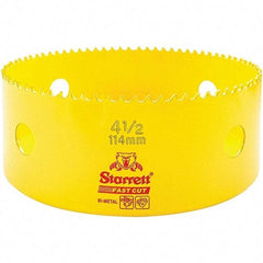 Starrett - 4-1/2" Diam, 1-5/8" Cutting Depth, Hole Saw - High Speed Steel Saw, Toothed Edge - Exact Tool & Supply