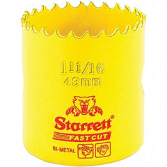 Starrett - 1-11/16" Diam, 1-5/8" Cutting Depth, Hole Saw - High Speed Steel Saw, Toothed Edge - Exact Tool & Supply