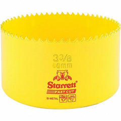 Starrett - 3-3/8" Diam, 1-5/8" Cutting Depth, Hole Saw - High Speed Steel Saw, Toothed Edge - Exact Tool & Supply