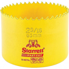 Starrett - 2-9/16" Diam, 1-5/8" Cutting Depth, Hole Saw - High Speed Steel Saw, Toothed Edge - Exact Tool & Supply