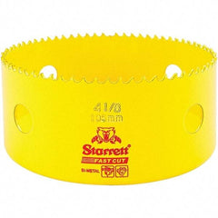 Starrett - 4-1/8" Diam, 1-5/8" Cutting Depth, Hole Saw - High Speed Steel Saw, Toothed Edge - Exact Tool & Supply