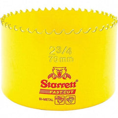 Starrett - 2-3/4" Diam, 1-5/8" Cutting Depth, Hole Saw - High Speed Steel Saw, Toothed Edge - Exact Tool & Supply