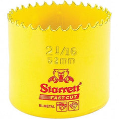 Starrett - 2-1/16" Diam, 1-5/8" Cutting Depth, Hole Saw - High Speed Steel Saw, Toothed Edge - Exact Tool & Supply