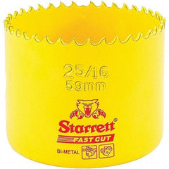 Starrett - 2-5/16" Diam, 1-5/8" Cutting Depth, Hole Saw - High Speed Steel Saw, Toothed Edge - Exact Tool & Supply
