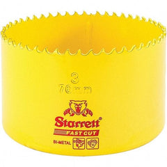 Starrett - 3" Diam, 1-5/8" Cutting Depth, Hole Saw - High Speed Steel Saw, Toothed Edge - Exact Tool & Supply