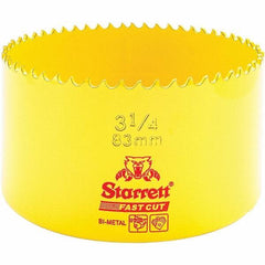 Starrett - 3-1/4" Diam, 1-5/8" Cutting Depth, Hole Saw - High Speed Steel Saw, Toothed Edge - Exact Tool & Supply