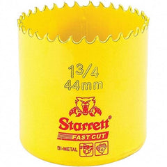 Starrett - 1-3/4" Diam, 1-5/8" Cutting Depth, Hole Saw - High Speed Steel Saw, Toothed Edge - Exact Tool & Supply