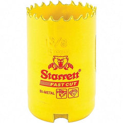 Starrett - 1-3/8" Diam, 1-5/8" Cutting Depth, Hole Saw - High Speed Steel Saw, Toothed Edge - Exact Tool & Supply