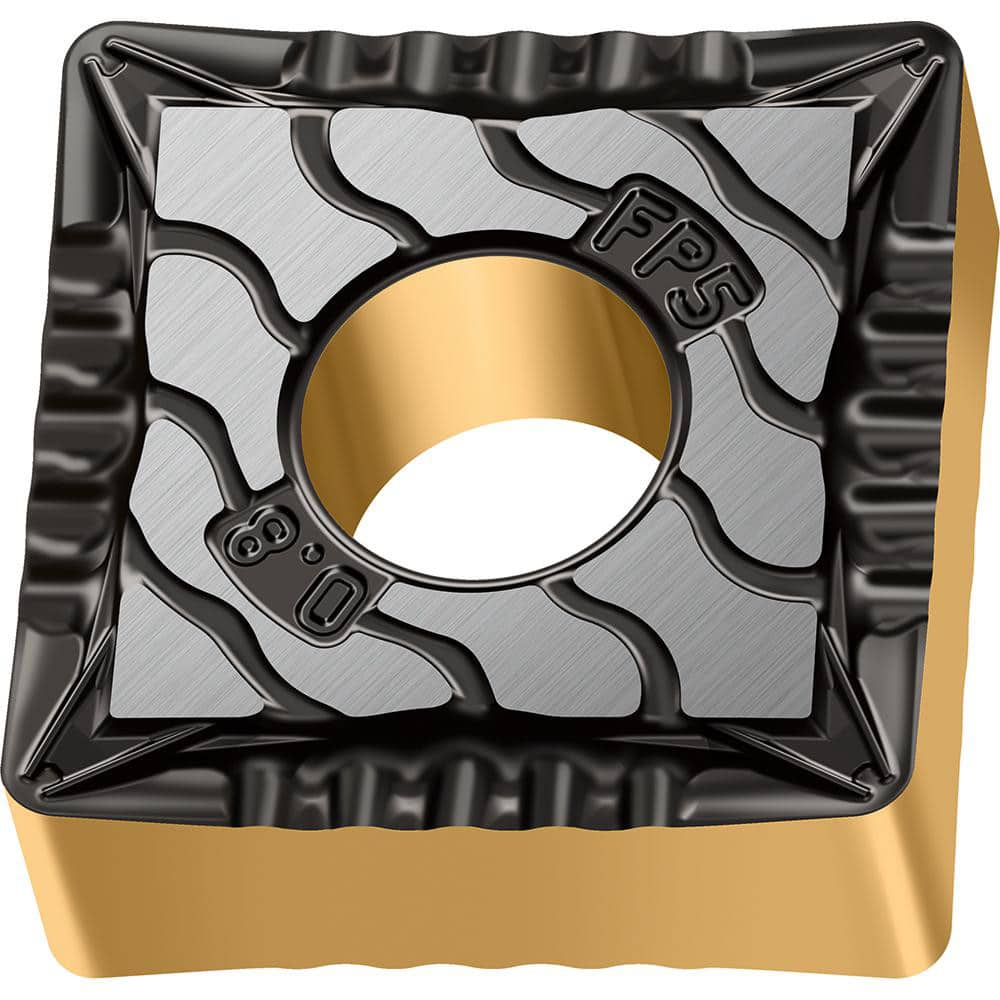 Turning Insert:  SNMG322-FP5 WPP20G,  Solid Carbide TiCN, Al2O3 & TiN Finish,  Neutral,  0.3750″ Long,  3/8″ Inscribed Circle,  0.0310″ Corner Radius,  90.0 &deg N/A Square,  Series  SNMG-FP5