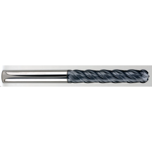 ‎1/4″ Dia. × 1/4″ Shank × 1-1/2″ DOC × 4″ OAL, Carbide AlTiN, Spiral , 4 Flute, 38° Helix, Ballnose End Mill - Exact Tool & Supply