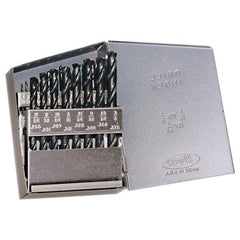 ‎1/16-3/8 RHS / RHC HSS 135 Degree Split Point Heavy Duty Jobber Length Drill Set - Steam Oxide - Exact Tool & Supply