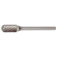 SC-5 Double Cut Solid Carbide Bur-Cylindrical with Ball Nose - Exact Tool & Supply