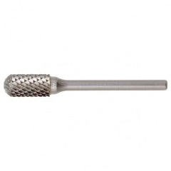 SC-5 Double Cut Solid Carbide Bur-Cylindrical with Ball Nose - Exact Tool & Supply
