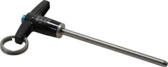 Jergens - 3/16" Diam, 3" Usable Length, T Handle, Push Button Quick Release Pin - 4-1/2" Overall Length, Grade 17-4 Stainless Steel, Passivated Finish - Exact Tool & Supply