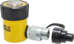 Enerpac - 10 Ton, 1" Stroke, 2.24 Cu In Oil Capacity, Portable Hydraulic Single Acting Cylinder - 2.24 Sq In Effective Area, 3.53" Lowered Ht., 4.53" Max Ht., 1.69" Cyl Bore Diam, 1.5" Plunger Rod Diam, 10,000 Max psi - Exact Tool & Supply