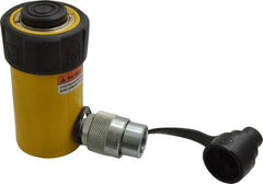 Enerpac - 10 Ton, 2.13" Stroke, 4.75 Cu In Oil Capacity, Portable Hydraulic Single Acting Cylinder - 2.24 Sq In Effective Area, 4.78" Lowered Ht., 6.91" Max Ht., 1.69" Cyl Bore Diam, 1.5" Plunger Rod Diam, 10,000 Max psi - Exact Tool & Supply