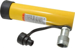 Enerpac - 10 Ton, 6.13" Stroke, 13.7 Cu In Oil Capacity, Portable Hydraulic Single Acting Cylinder - 2.24 Sq In Effective Area, 9.75" Lowered Ht., 15.88" Max Ht., 1.69" Cyl Bore Diam, 1.5" Plunger Rod Diam, 10,000 Max psi - Exact Tool & Supply