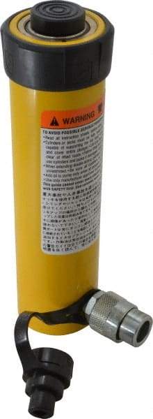 Enerpac - 15 Ton, 6" Stroke, 18.85 Cu In Oil Capacity, Portable Hydraulic Single Acting Cylinder - 3.14 Sq In Effective Area, 10.69" Lowered Ht., 16.69" Max Ht., 2" Cyl Bore Diam, 1.625" Plunger Rod Diam, 10,000 Max psi - Exact Tool & Supply