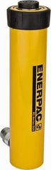 Enerpac - 15 Ton, 8" Stroke, 25.13 Cu In Oil Capacity, Portable Hydraulic Single Acting Cylinder - 3.14 Sq In Effective Area, 12.69" Lowered Ht., 20.69" Max Ht., 2" Cyl Bore Diam, 1.625" Plunger Rod Diam, 10,000 Max psi - Exact Tool & Supply