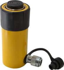 Enerpac - 25 Ton, 4" Stroke, 20.63 Cu In Oil Capacity, Portable Hydraulic Single Acting Cylinder - 5.16 Sq In Effective Area, 8.5" Lowered Ht., 12.5" Max Ht., 2.56" Cyl Bore Diam, 2.25" Plunger Rod Diam, 10,000 Max psi - Exact Tool & Supply