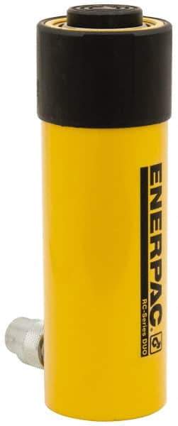 Enerpac - 25 Ton, 6.25" Stroke, 32.23 Cu In Oil Capacity, Portable Hydraulic Single Acting Cylinder - 5.16 Sq In Effective Area, 10.75" Lowered Ht., 17" Max Ht., 2.56" Cyl Bore Diam, 2.25" Plunger Rod Diam, 10,000 Max psi - Exact Tool & Supply