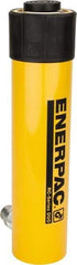 Enerpac - 25 Ton, 10.25" Stroke, 52.86 Cu In Oil Capacity, Portable Hydraulic Single Acting Cylinder - 5.16 Sq In Effective Area, 14.75" Lowered Ht., 25" Max Ht., 2.56" Cyl Bore Diam, 2.25" Plunger Rod Diam, 10,000 Max psi - Exact Tool & Supply