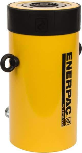 Enerpac - 100 Ton, 6.63" Stroke, 136.67 Cu In Oil Capacity, Portable Hydraulic Single Acting Cylinder - 20.63 Sq In Effective Area, 14.06" Lowered Ht., 20.69" Max Ht., 5.13" Cyl Bore Diam, 4.125" Plunger Rod Diam, 10,000 Max psi - Exact Tool & Supply