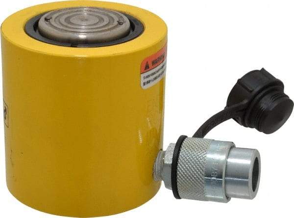 Enerpac - 20 Ton, 1.75" Stroke, 7.75 Cu In Oil Capacity, Portable Hydraulic Low Profile Cylinder - 4.43 Sq In Effective Area, 3.88" Lowered Ht., 5.63" Max Ht., 2.38" Cyl Bore Diam, 2" Plunger Rod Diam, 10,000 Max psi - Exact Tool & Supply